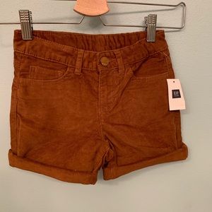 NWT gapkids brown corduroy shorts